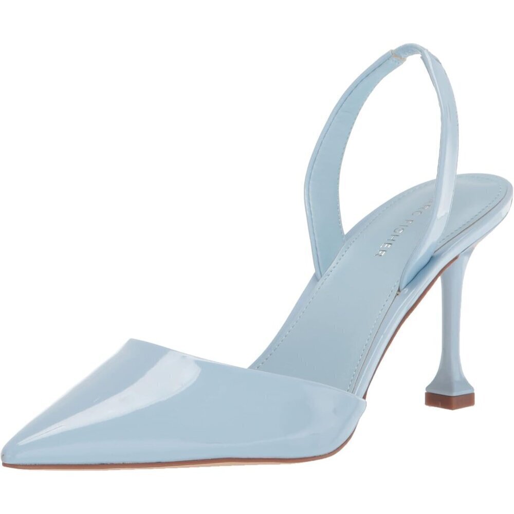 Marc Fisher Womens Waterfall Blue Leather Closed Pointed Toe Hadya Pumps Shoes